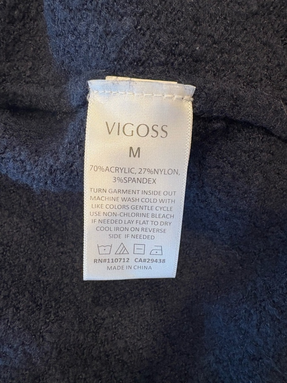 Vigoss Navy Blue Button-Up Cardigan with Horse Intarsia - Picture 10 of 11